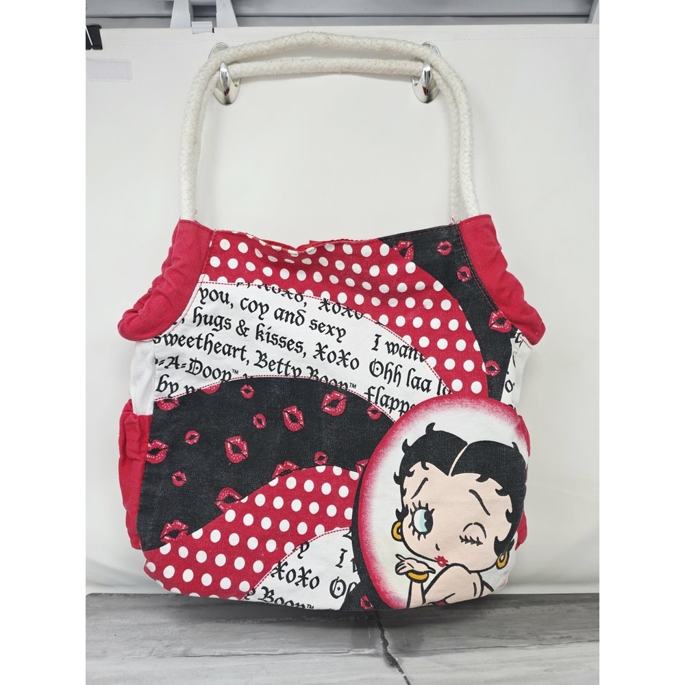 Betty Boop Y2K vtg Bag XOXo Print Purse Retro Tote Bag School Shoulder